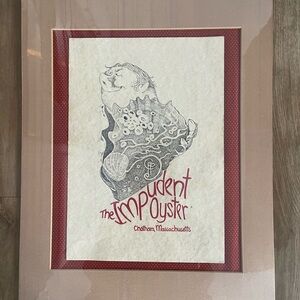 Red and Cream Oyster Print Art